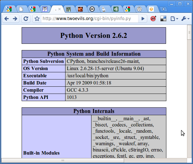 Pyinfo screenshot